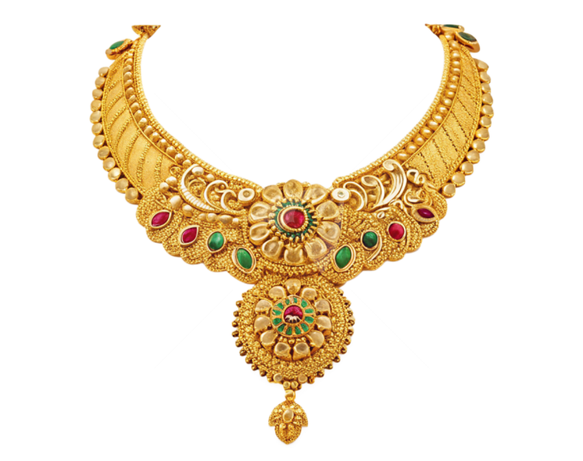 Gold jewelry necklace png image