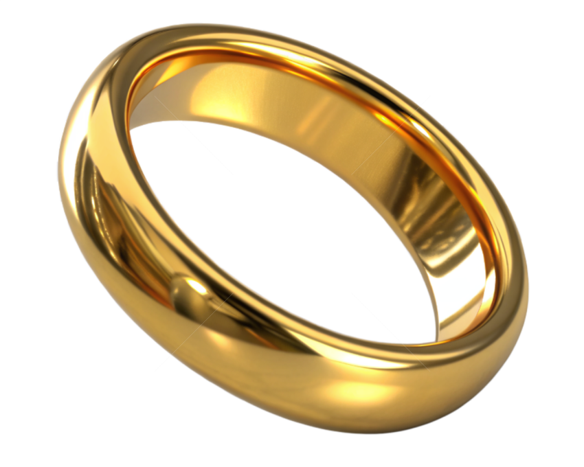 Gold engagement ring png