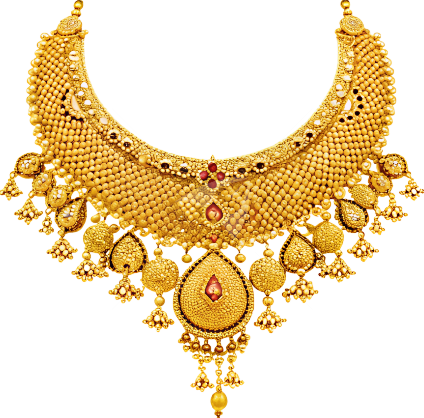 Gold necklace png image