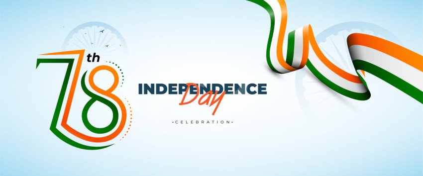 78th Years Indian Independence Day Celebration Horizontal Banner Template Design