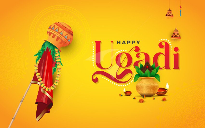 Happy Ugadi Background Design Template