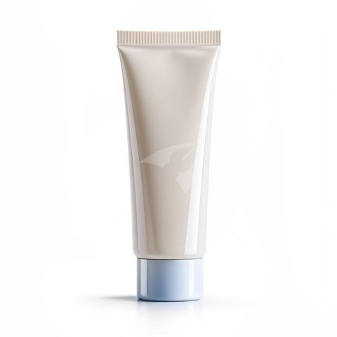 Cosmetic cream tube front on a white background