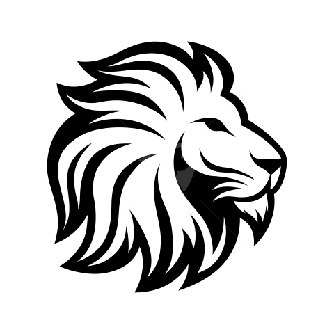 Lion Head Silhouette Vector Illustration