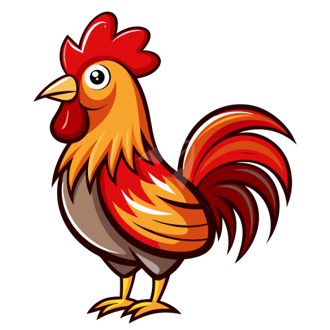 Cute red rooster vector illustration