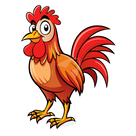 Cute red rooster vector image illustration