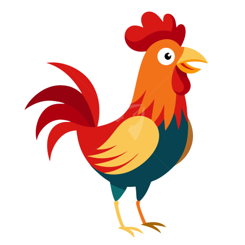 Big red rooster vector image Illustration