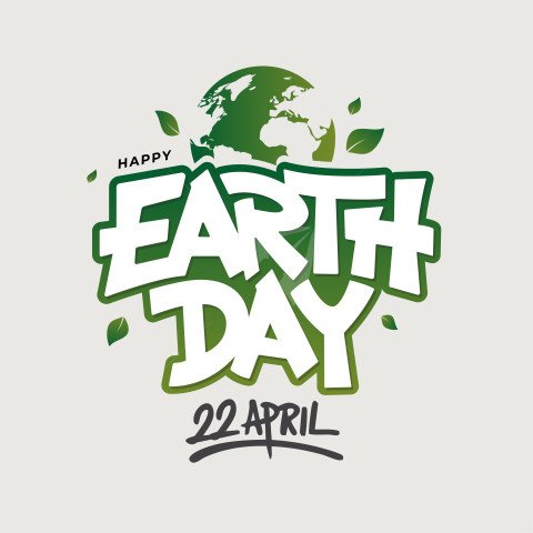 Happy Earth Day Typographic Illustration vector design