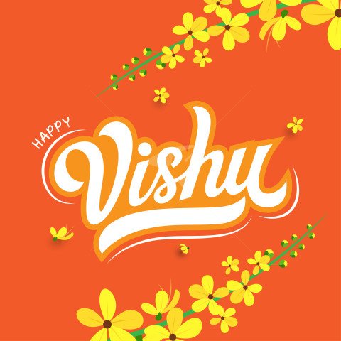 Happy Vishu Vector Background Template Design