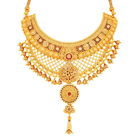 Gold jewelry necklace png image