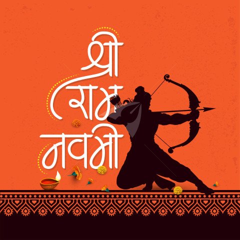 Happy Ram Navami Hindi Design Background Template