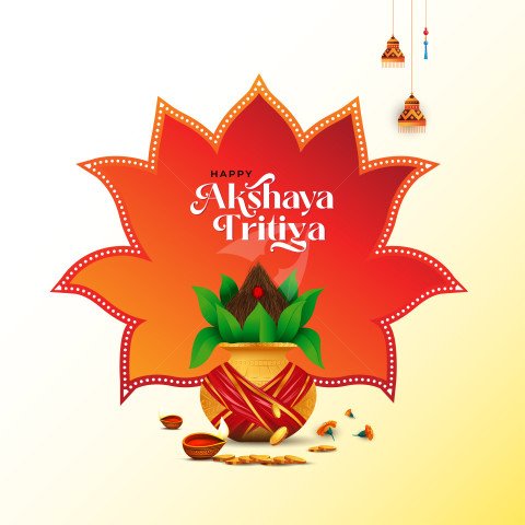 Happy Akshaya Tritiya Greeting Design Template