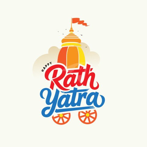 Colorful Rath Yatra Festival Celebration with Traditional Temple Car Design