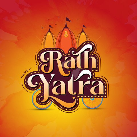 Celebratory Design Featuring Rath Yatra Festival With Ornate Chariot and Vibrant Colors