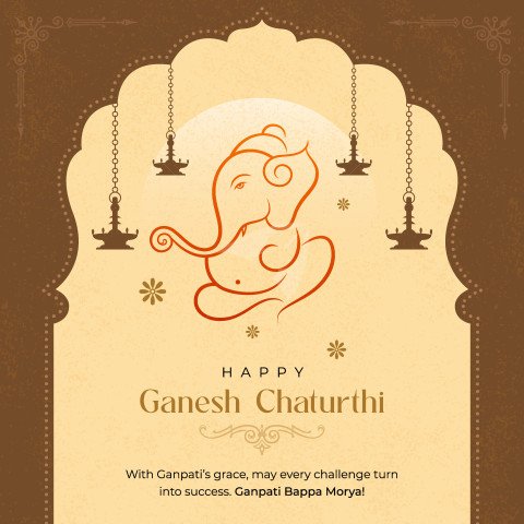 Happy Ganesh Chaturthi Festival Greeting Background