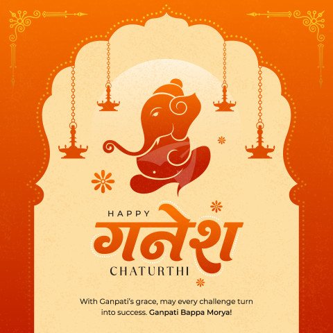 Happy Ganesh Chaturthi Festival Post Greeting Background