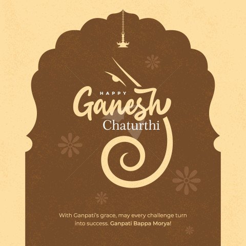Happy Ganesh Chaturthi Festival Greeting Template Design