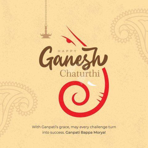 Traditional Happy Ganesh Chaturthi Festival Post background Template