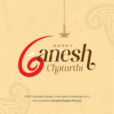 Traditional Happy Ganesh Chaturthi Festival Post Template