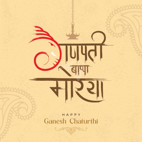 Happy Ganesh Chaturthi Festival Post Template