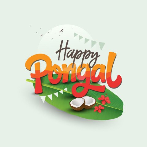 Happy Pongal Festival Greeting Design Template Illustration